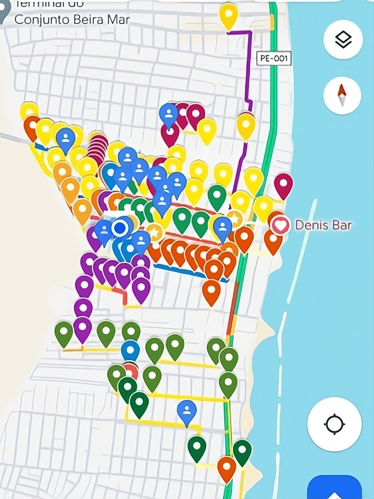 Mapa de cobertura da REDNET — áreas atendidas